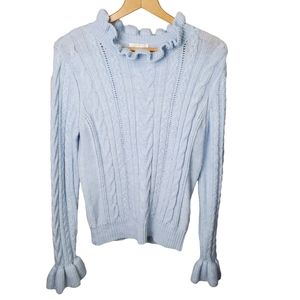 H&M Baby Blue Ruffle Sweater Size S